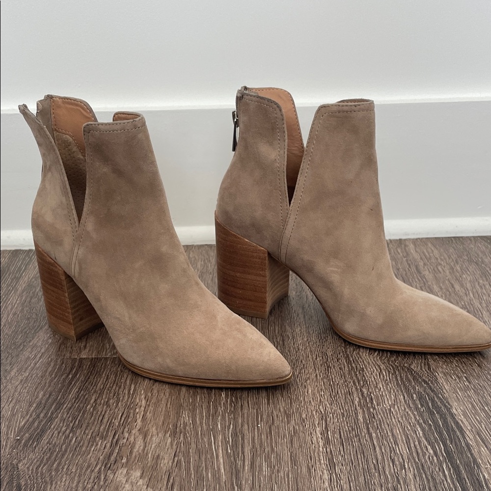 Steve Madden Taupe Suede Ankle Booties